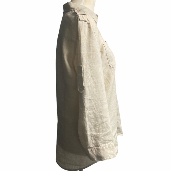 Liz Claiborne beige long sleeve shirt 🧩 - Picture 6 of 8